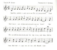 Music sheet for the victory song