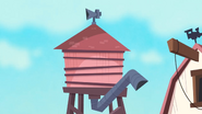 A pink water tower