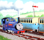 Sir Handel with the coaches in a My Thomas Story Library book