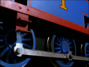 The steps beneath Thomas' cab are red