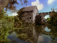 Percy passing the Watermill in the second series