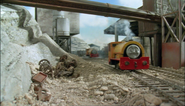 A crane's base at Sodor Slate Quarry in Buffer Bother