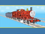 Sad James covered in coal in a Learning Segment