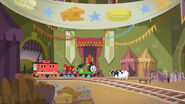 A cheese festival at Rolf's Castle in All Aboard!