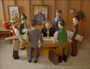 Farmer Trotter in Sir Topham Hatt's office