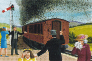 Gordon passes a signal at Wellsworth while spraying dirty smoke all over a wedding party