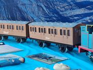 Annie and Clarabel's gauge 3 models on display in 2021