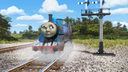 Thomas with heavy mud splatters (Thomas and the Royal Engine)