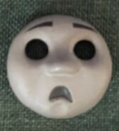 Skarloey's small scale horrified face on display at the Awdry Extravaganza 2 in the Talyllyn Railway in 2022