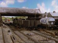 Plank trucks in the shed