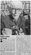 Awdry in his Study in a newspaper
