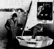 WAwdrywithaThomasSailingBoatin1987.png (832 KB) Awdry seen with a sailing-boat named after Thomas in 1987 (From the February 20th 1987 Edition of the Coventry Evening Telegraph).