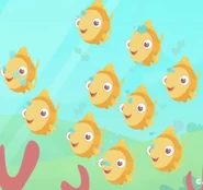 The Goldfish (Scaly, Bloop, Flash, Jumper, Moby Rick, Finnegan, Williocious, Splash, Splash Jr. and Fisher of Fishwright).