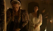 Elizabeth Blount attends queen Catherine well she is pregnant; with Henry's child.