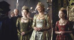 Mary and Elizabeth with their stepmother Queen Catherine Parr (center)