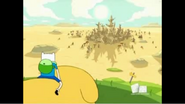 Finn e Jake olhando a Vila Espeto