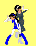 Kitty Katswell and Kristina Kittensworth in their human forms wearing their TUFF secret agent clothes