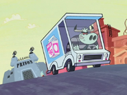 Mad Cow driving a milk van in Snap Dad.