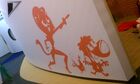 Wall art of Kitty, The Chief, and Keswick at Nickelodeon Studios.