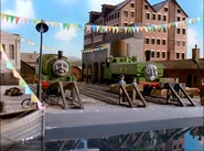 The grey building model reused in Thomas