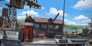 A crane model recreated in CGI