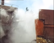 The tramper blown in half