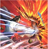 Chu Chỉ Nhược dùng chưởng pháp tấn công Trương Vô Kỵ (Truyện tranh "Ỷ Thiên Đồ Long Ký")