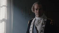 George Washington discusses the hunt for Benedict Arnold with Benjamin Tallmadge