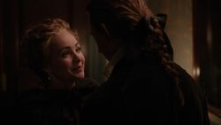 John André giving Peggy Shippen his braid