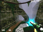 A very early screenshot from the Turok 3 beta. The Plasma Rifle has a different design here.