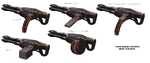 Concept art for the triple-barreled shotgun.