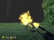 The Flamethrower in use in Seeds of Evil.