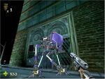 A beta screenshot of Turok 3: Shadow of Oblivion, with Joseph's upgraded Pistol equipped. This design was kept in the final version.