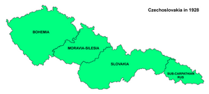 Czechoslovakia between the World Wars (the infobox map has post-1990 borders)