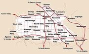 San Fernando Valley. Chatsworth is in the northwest.