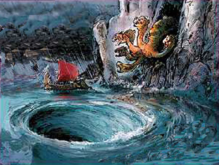 Describe scylla and charybdis