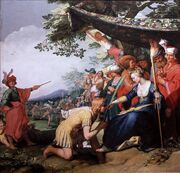 Theagenes receiving the palm of honor from Chariclea by Abraham Bloemaert, 1626.