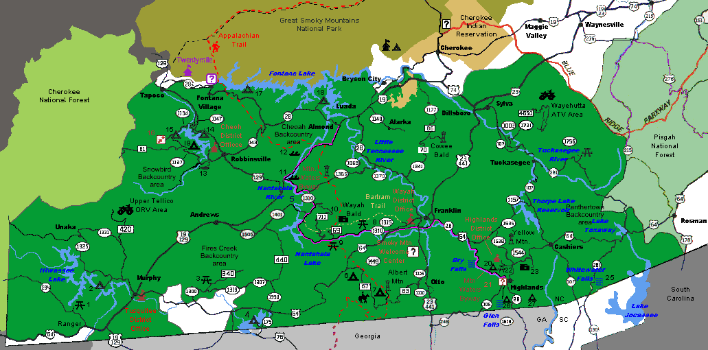 North Carolina National Forest Map Nantahala National Forest | Turtledove | Fandom