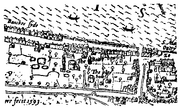 Bankside - the Bear Garden and the Rose Theatre - Norden's Map of London, 1593-1-