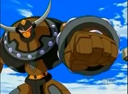 Premo Vulcan utilizza l'Abilità "Pugno Titanico"