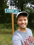 Misha before running his marathon for charity