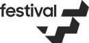 Current logo in black and white.