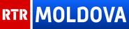 Первый логотип телеканала «РТР-Молдова» — объёмный прямоугольник и тёмный квадрат, другой шрифт надписи «Moldova» (использовался в эфире с 11 февраля 2013 года)