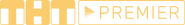 Первый логотип "ТНТ Premier" — горизонтальный моно золотого цвета