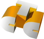 Второй логотип другого варианта без круга — потемнее (использовался в заставках до 1998 года)