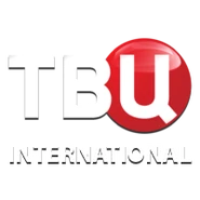 Пятый логотип без прямоугольника, но с тенью, внизу подпись «International» на сером фоне