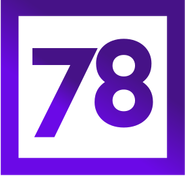 Логотип 78 с белым квадратом — объёмный (используется в эфире)