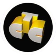 Третий логотип — объемный на чёрном круге с белым контуром (использовался в заставках в 2001-2002 годах)