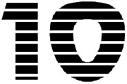 Третий логотип в виде надписи "10" чёрного цвета