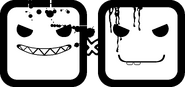 Шестой логотип со злыми лицами и с разными улыбками — третий вариант с белым знаком умножения (использовался в журнале «ТВ-Парк» с 2010 по март 2013 года)